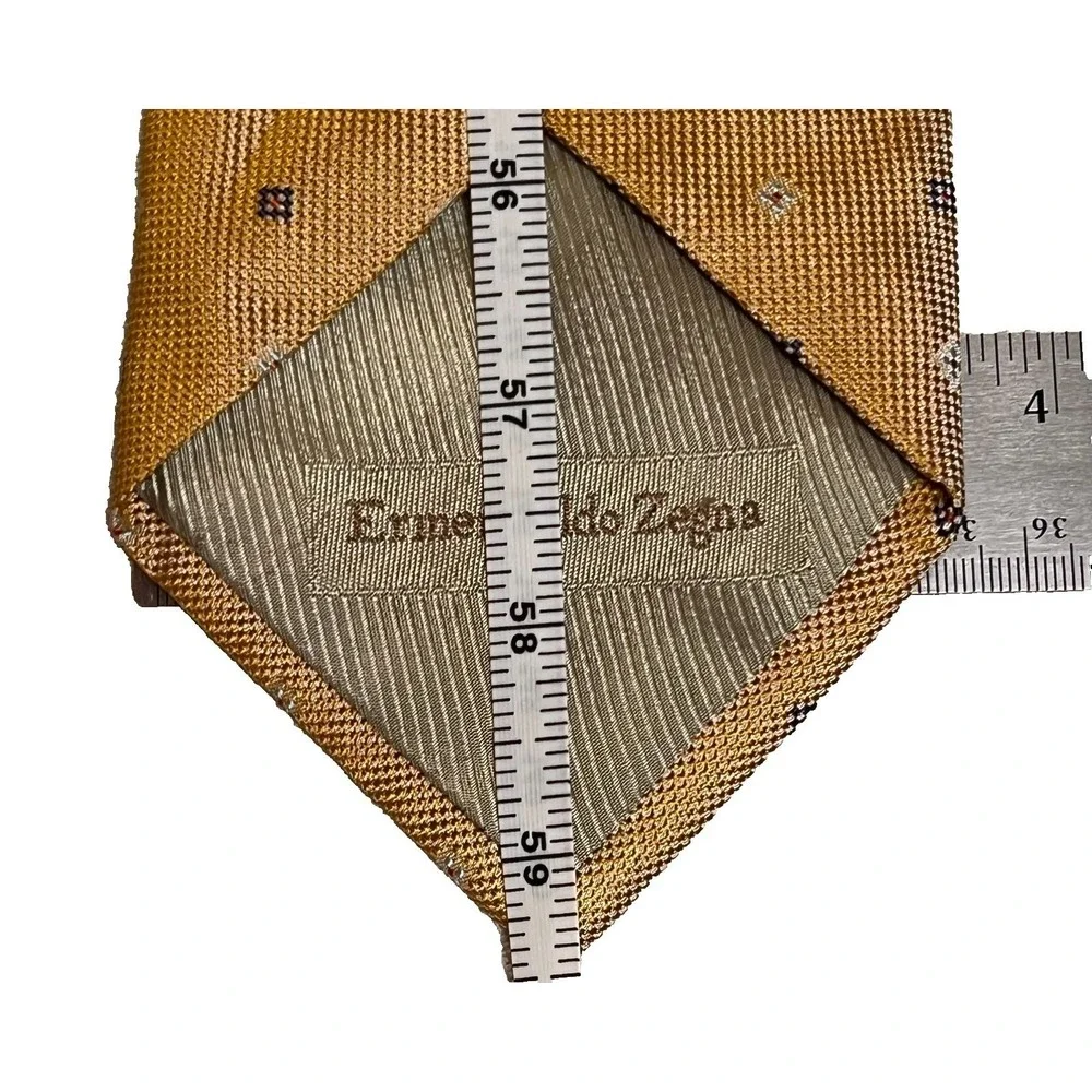 Ermenegildo Zegna Men Silk Lot 2 Neckties Red Gold Couture Italy Luxury Designer